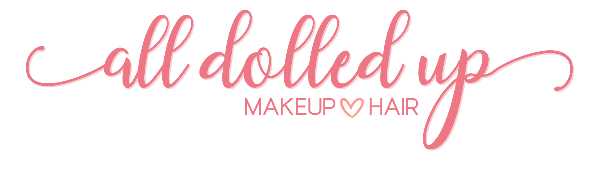 all dolled up's logo for hair and makeup in Austin, TX